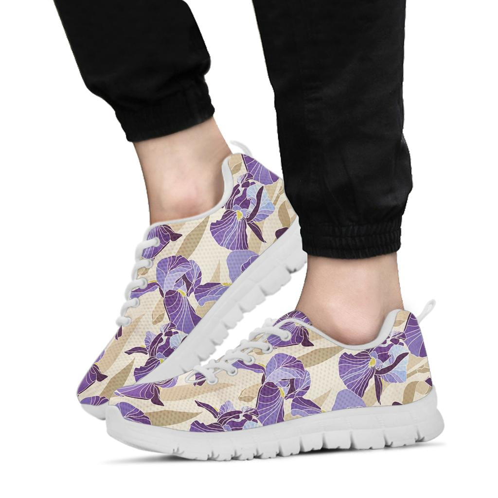 Iris Pattern Print Design IR02 Sneakers White Bottom Shoes