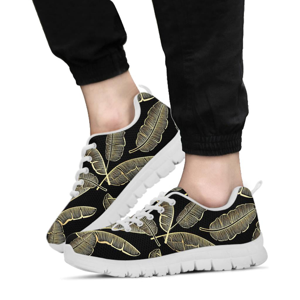 Banana Leaf Pattern Print Design BL07 Sneakers White Bottom Shoes