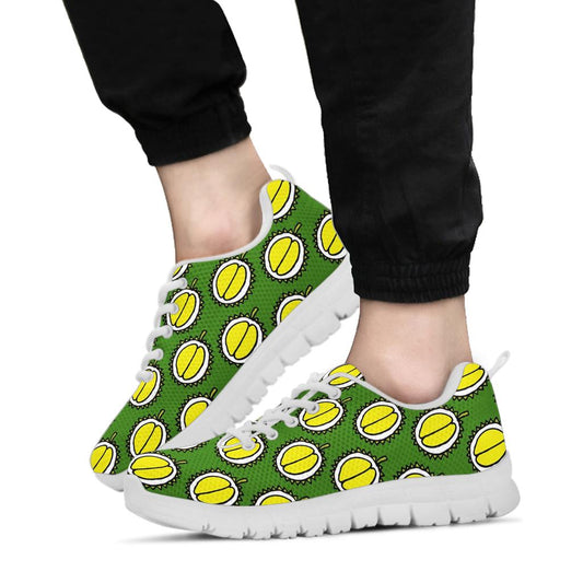 Durian Pattern Print Design DR01 Sneakers White Bottom Shoes