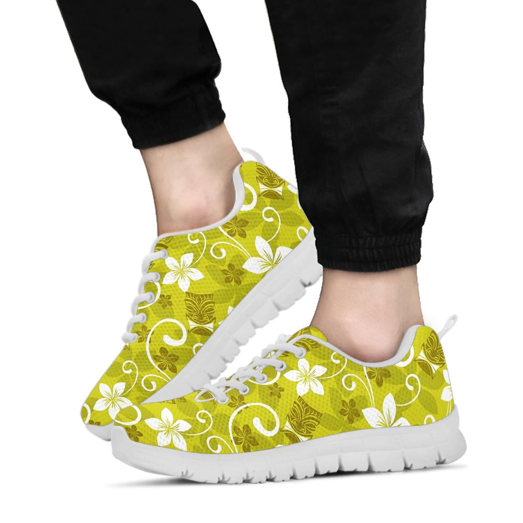 Hawaiian Themed Pattern Print Design H019 Sneakers White Bottom Shoes