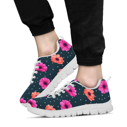 Anemone Pattern Print Design AM08 Sneakers White Bottom Shoes