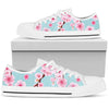 Cherry Blossom Pattern Print Design CB04 White Bottom Low Top Shoes