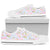 Pink Cherry Blossom Sakura White Bottom Low Top Shoes