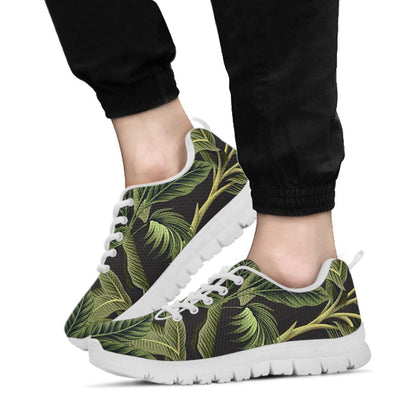 Banana Leaf Pattern Print Design BL04 Sneakers White Bottom Shoes