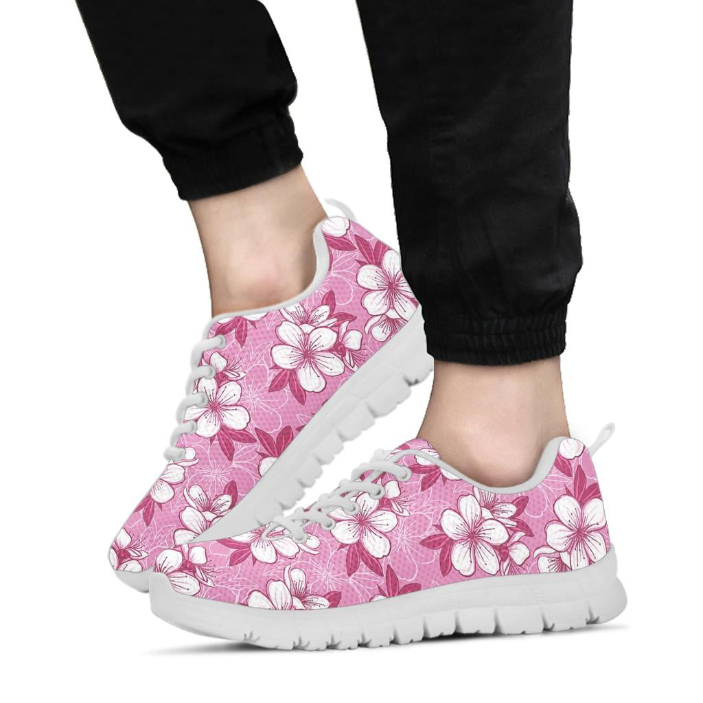 Cherry Blossom Pattern Print Design CB02 Sneakers White Bottom Shoes