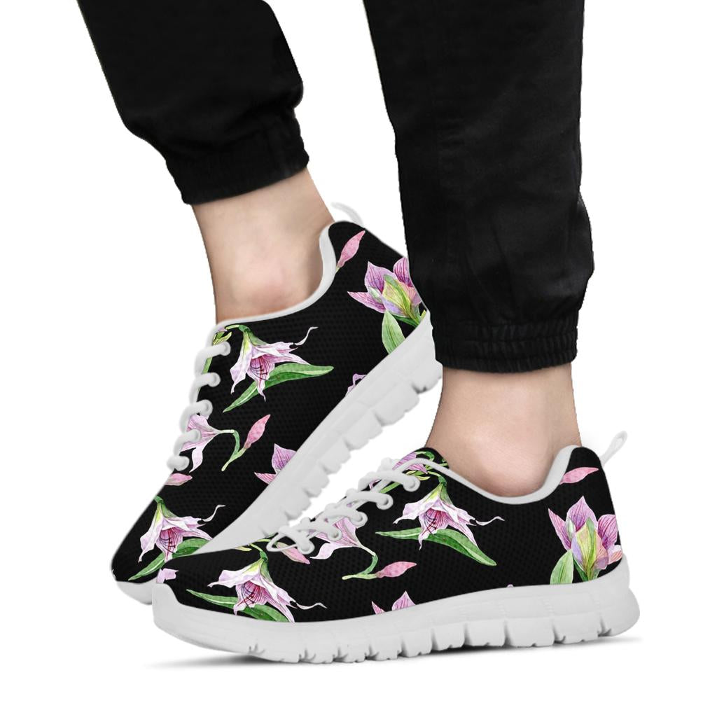 Amaryllis Pattern Print Design AL08 Sneakers White Bottom Shoes