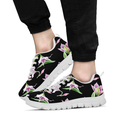 Amaryllis Pattern Print Design AL08 Sneakers White Bottom Shoes