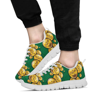 Bitcoin Pattern Print Design DO02 Sneakers White Bottom Shoes