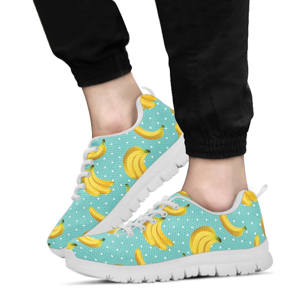 Banana Pattern Print Design BA02 Sneakers White Bottom Shoes