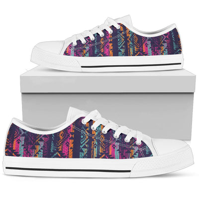 Line Tribal Aztec White Bottom Low Top Shoes