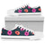 Anemone Pattern Print Design AM08 White Bottom Low Top Shoes