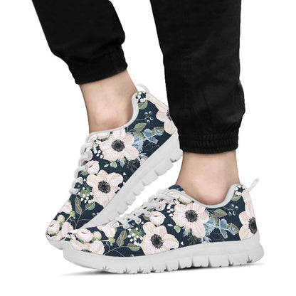 Anemone Pattern Print Design AM02 Sneakers White Bottom Shoes