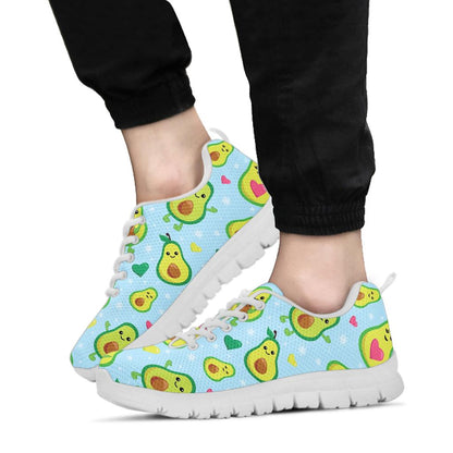 Avocado Pattern Print Design AC09 Sneakers White Bottom Shoes