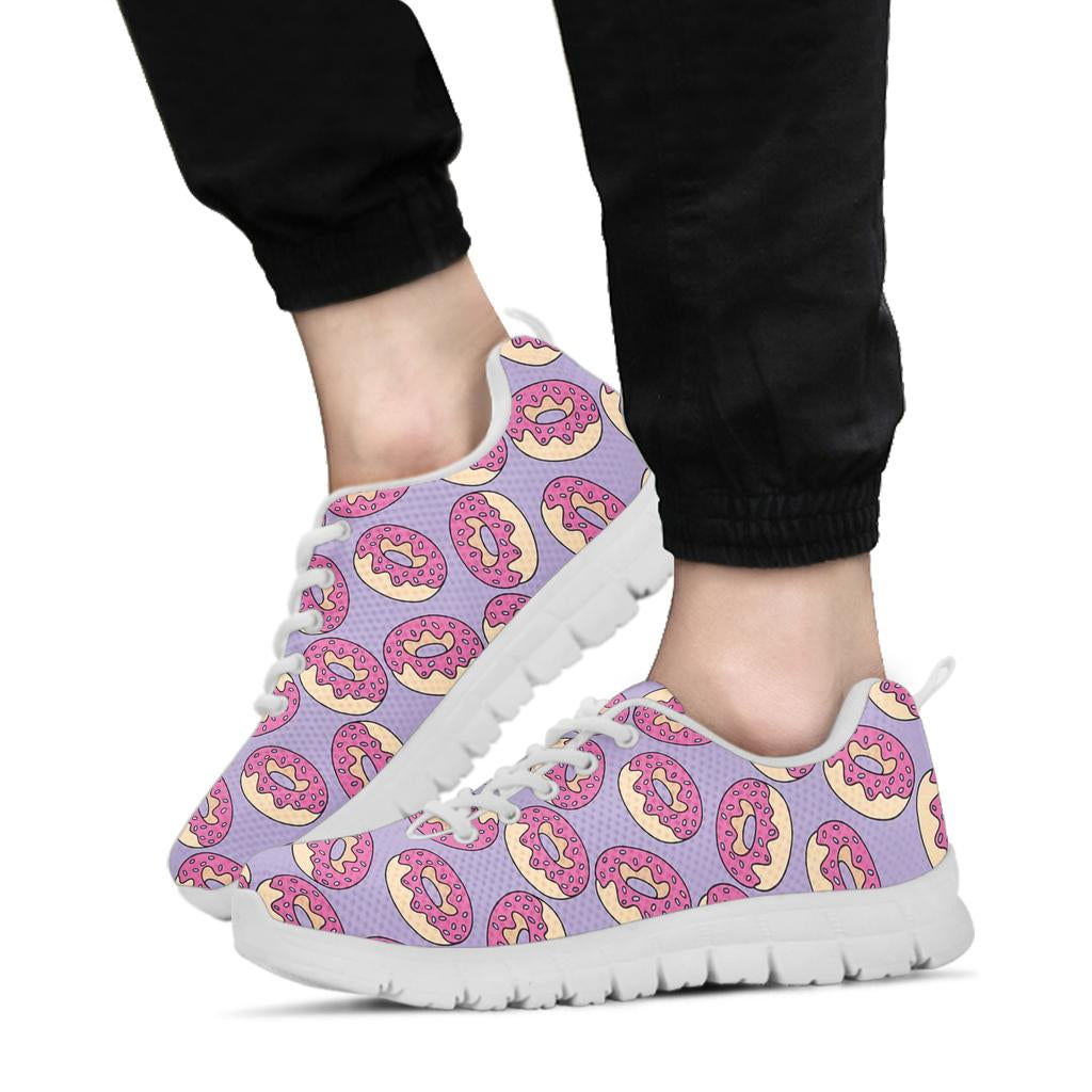 Donut Pattern Print Design DN015 Sneakers White Bottom Shoes