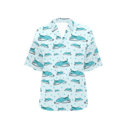 Snowmobile Print Design LKS301 Women's Hawaiian Shirt