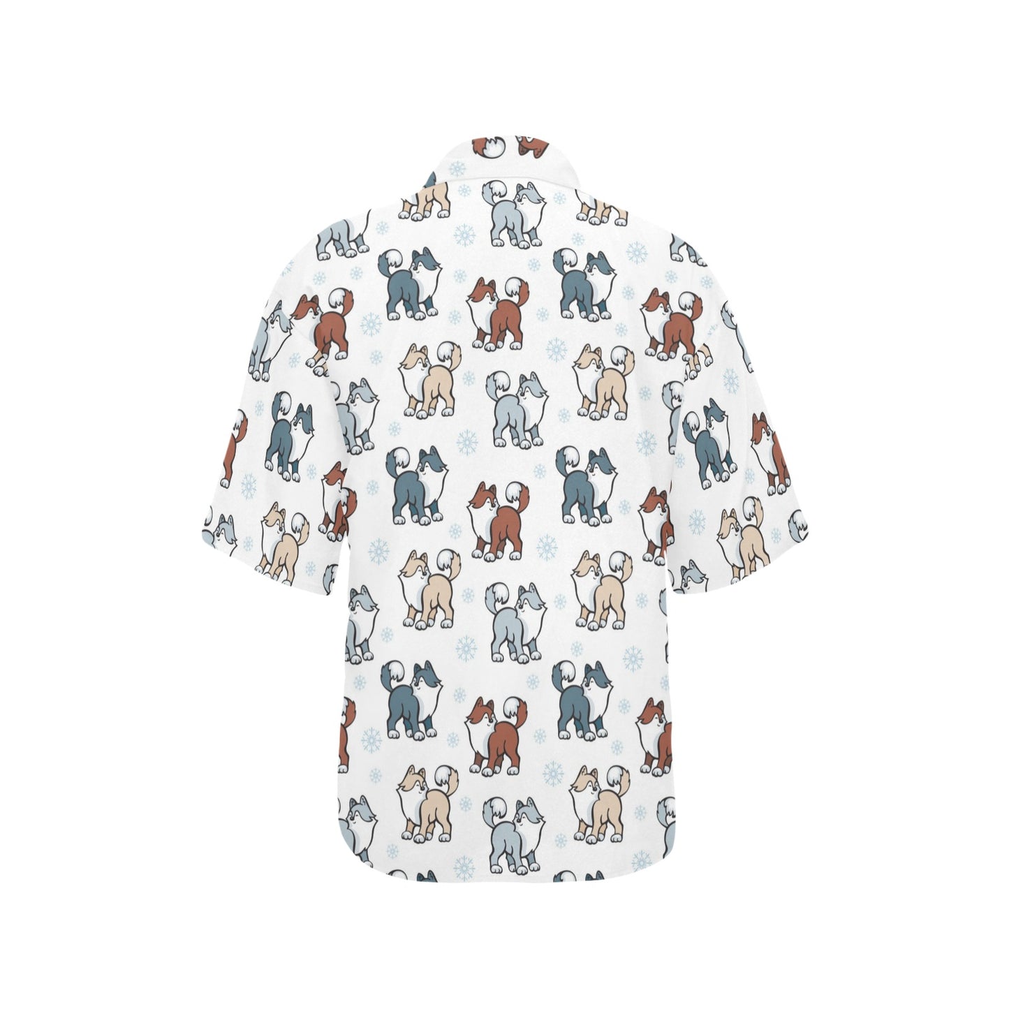 Alaskan Malamute Pattern Print Design 02 Women's Hawaiian Shirt