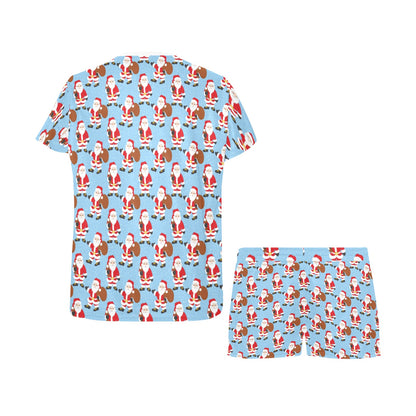 Santa Christmas Themed Print Design LKS305 Women's Short Pajama Set