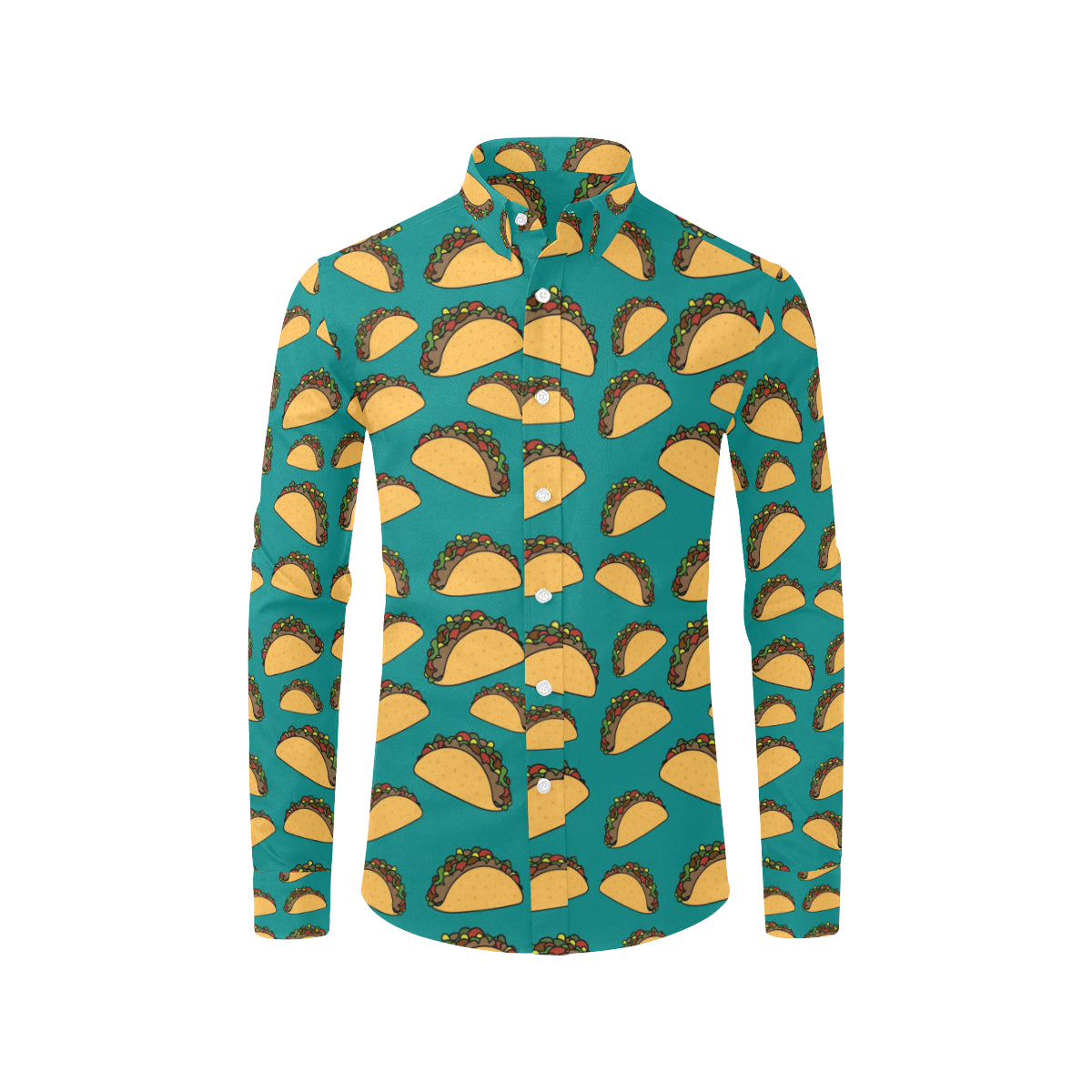 Taco Pattern Print Design TC07 Men's Long Sleeve Shirt