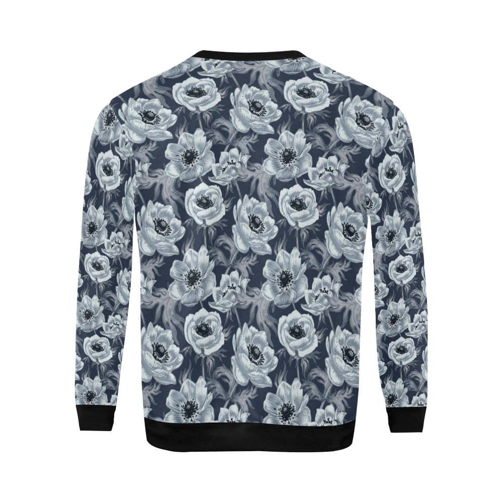 Anemone Pattern Print Design AM09 Men Long Sleeve Sweatshirt