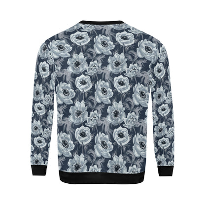 Anemone Pattern Print Design AM09 Men Long Sleeve Sweatshirt
