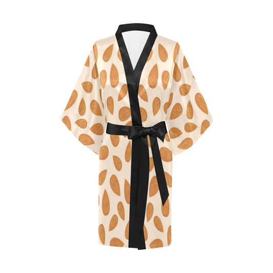 Almond Pattern Print Design 03 Women's Short Kimono