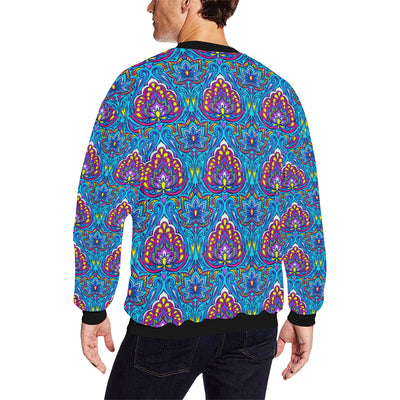 lotus Boho Pattern Print Design LO010 Men Long Sleeve Sweatshirt