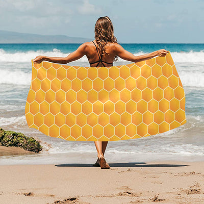 Honey Bee Honeycomb Print Design LKS3011 Beach Towel 32" x 71"