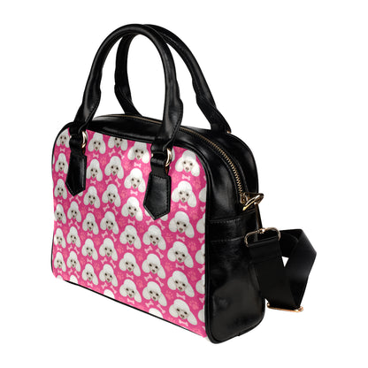 Poodle Pattern Print Design A04 Shoulder Handbag