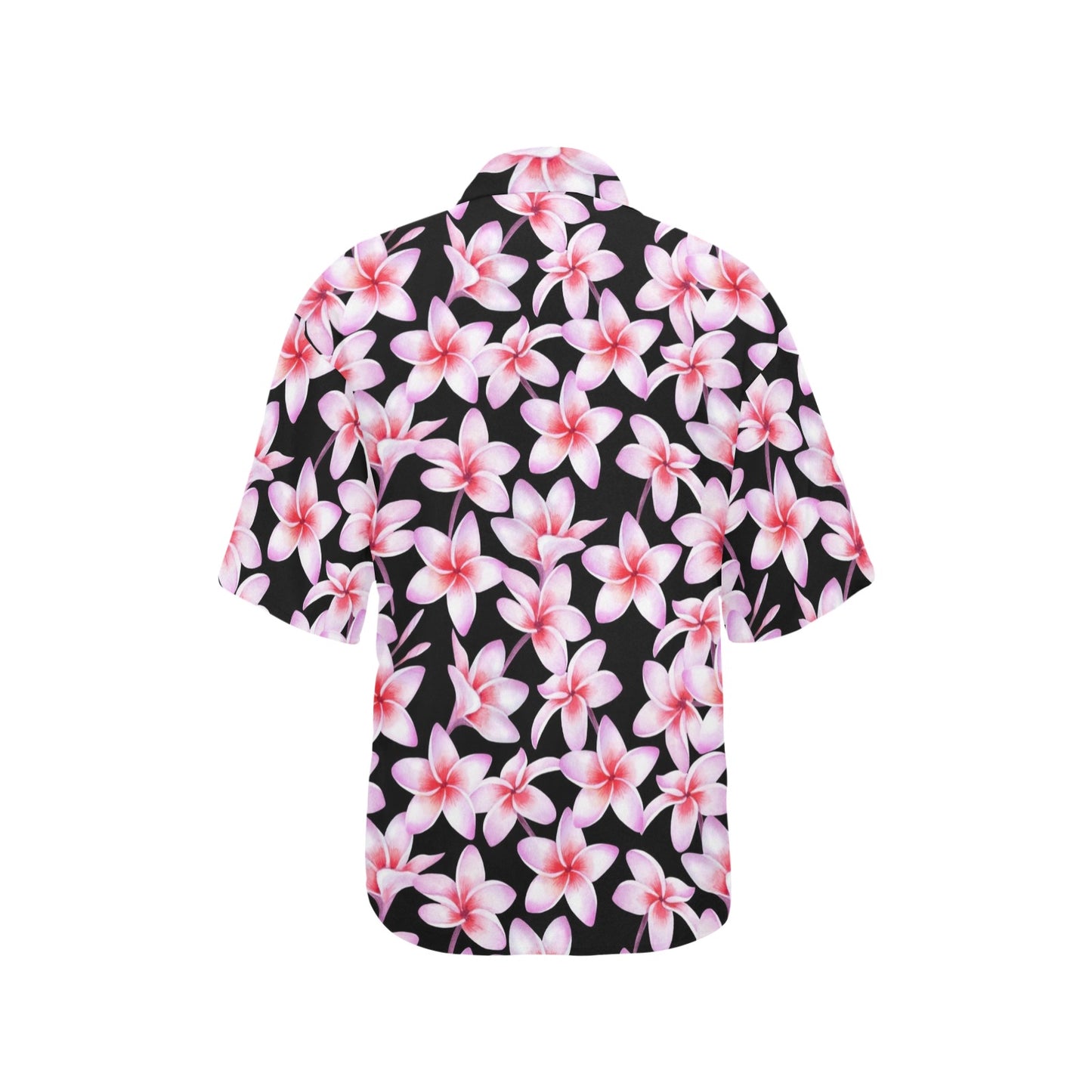 Pink Plumeria Pattern Print Design PM09 Women's Hawaiian Shirt