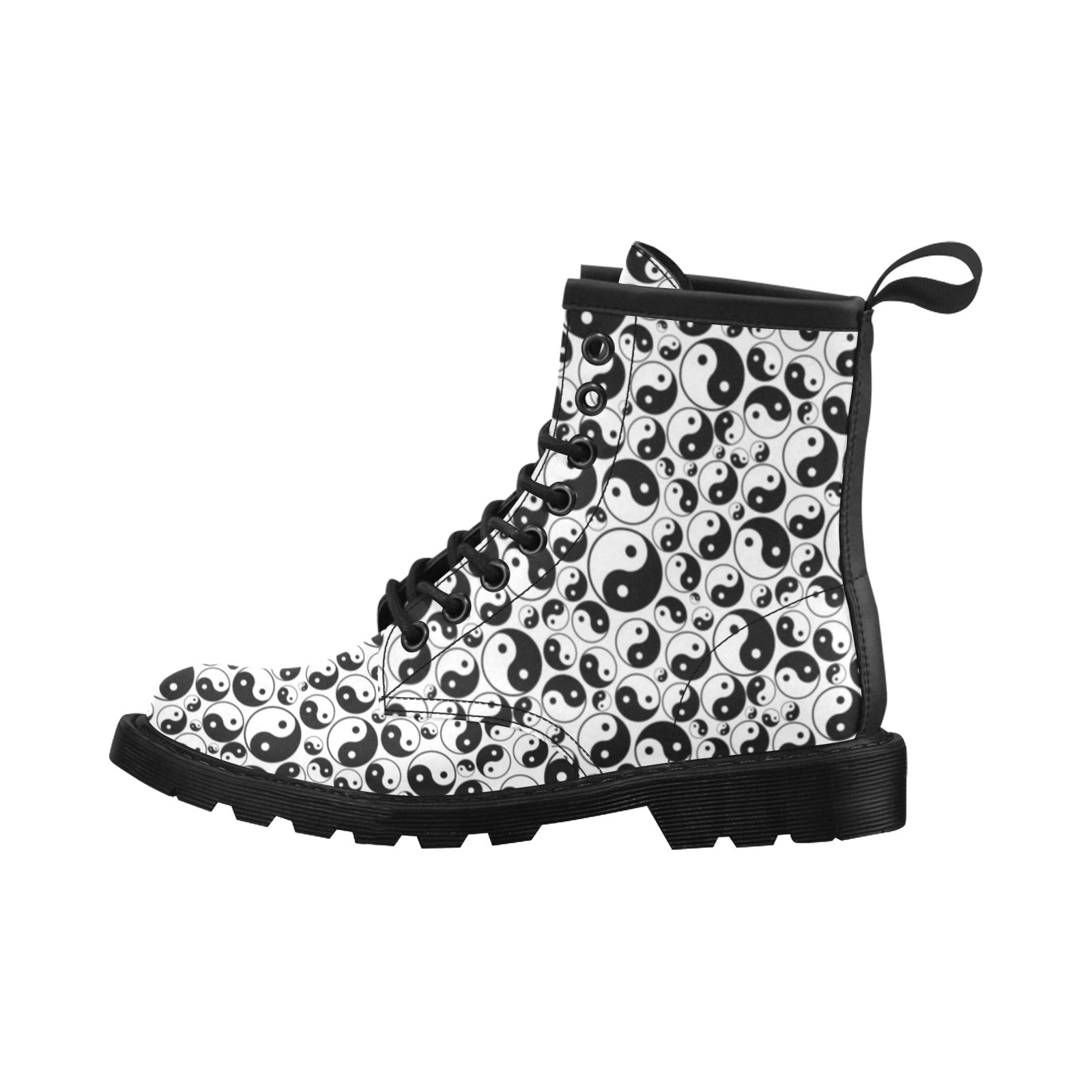 Yin Yang Print Design LKS302 Women's Boots