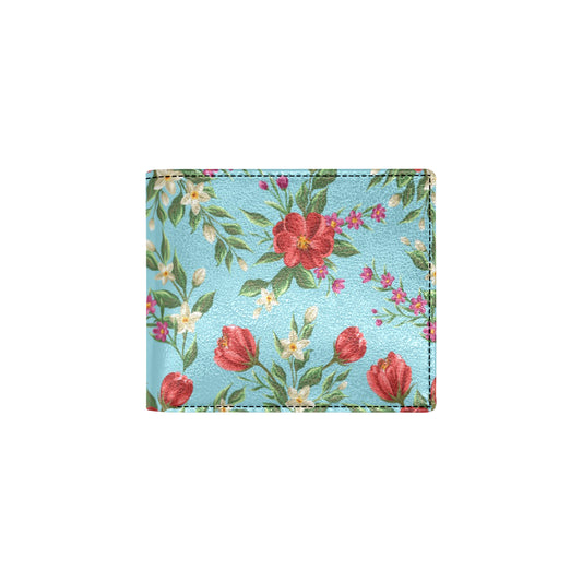 Summer Floral Pattern Print Design SF011 Men's ID Card Wallet