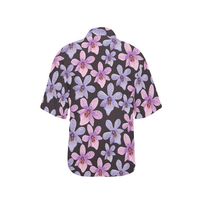 Orchid Pattern Print Design OR08 Women's Hawaiian Shirt