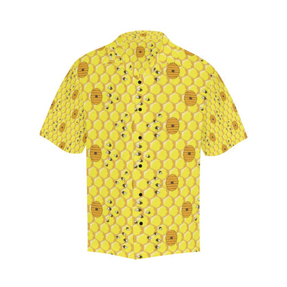 Honey Bee Print Design LKS303 Men's Hawaiian Shirt