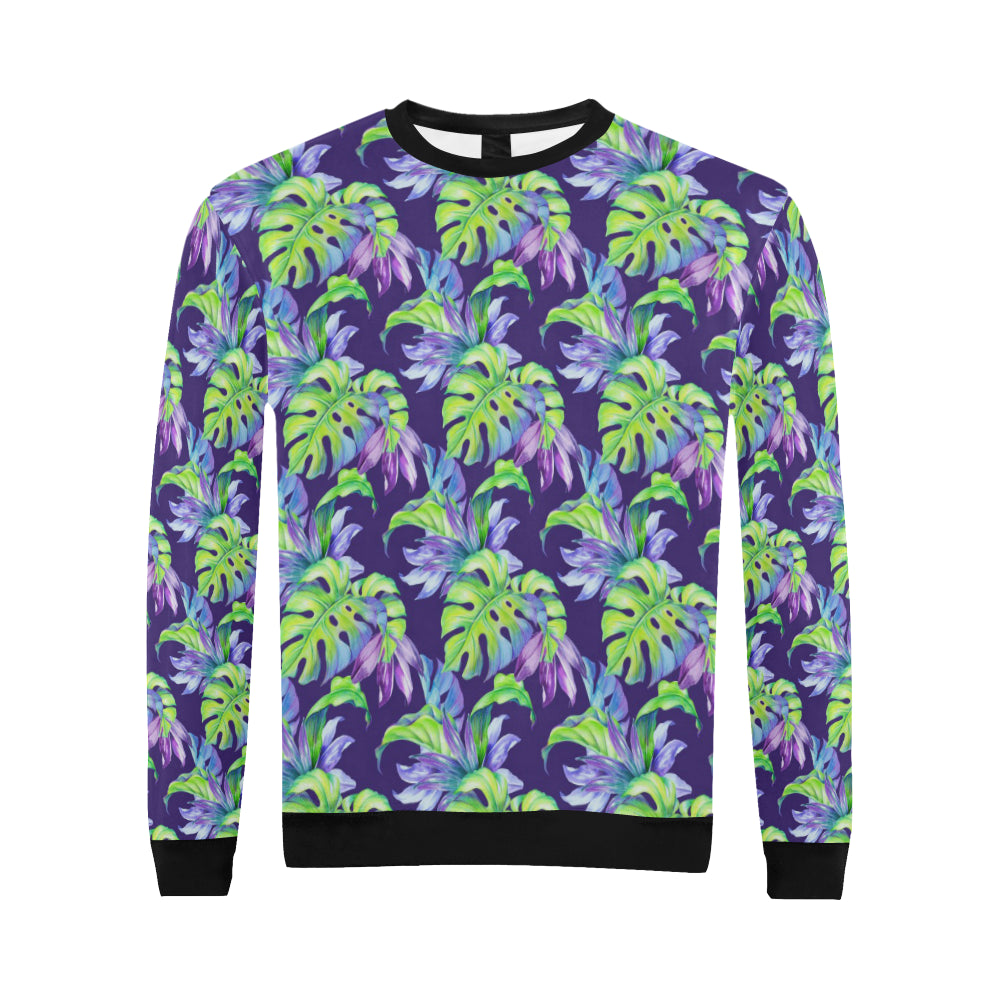 Tropical Flower Pattern Print Design TF019 Men Long Sleeve Sweatshirt