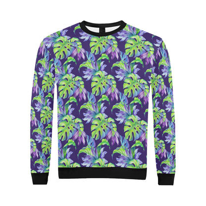 Tropical Flower Pattern Print Design TF019 Men Long Sleeve Sweatshirt