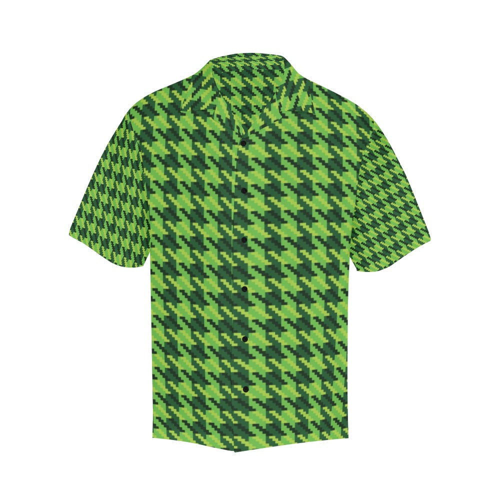 St Patricks Day Houndstooth Pattern Print LKS301 Men's Hawaiian Shirt
