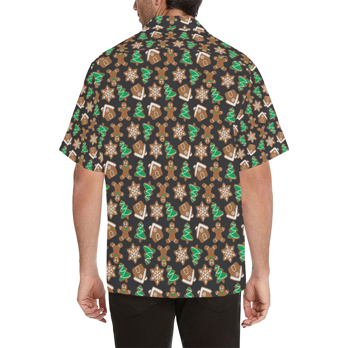 Gingerbread Pattern Print Design 02 Men's Hawaiian Shirt