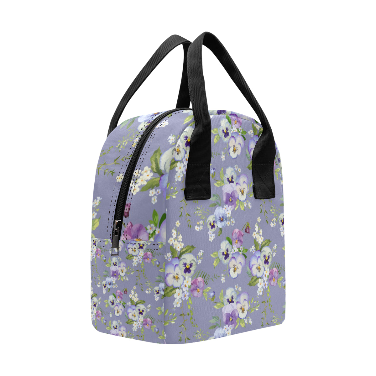 Pansy Pattern Print Design PS05 Insulated Lunch Bag