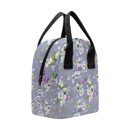 Pansy Pattern Print Design PS05 Insulated Lunch Bag