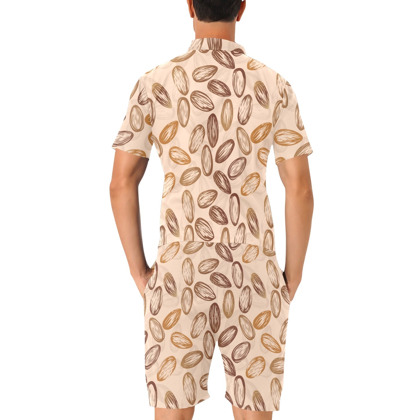 Almond Pattern Print Design 02 Men's Romper