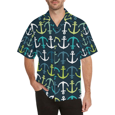 Anchor Pattern Print Design 03 Men's Hawaiian Shirt