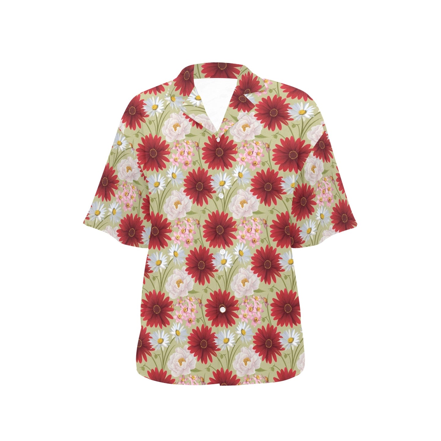 Gerberas Pattern Print Design GB07 Women's Hawaiian Shirt