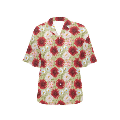 Gerberas Pattern Print Design GB07 Women's Hawaiian Shirt