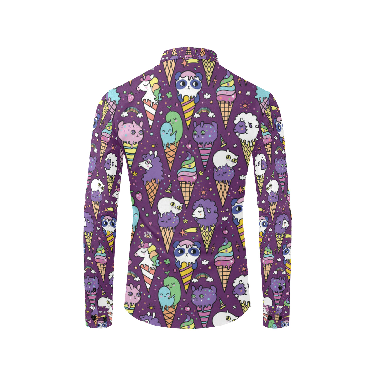 Ice Cream Pattern Print Design IC07 Men's Long Sleeve Shirt