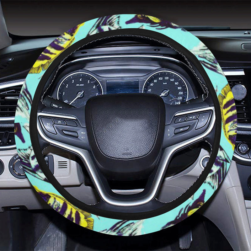 Angelfish Pattern Print Design 02 Steering Wheel Cover with Elastic Edge