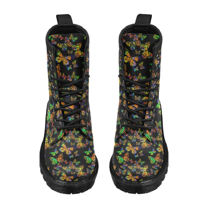 Butterfly Neon Color Print Pattern Women's Boots