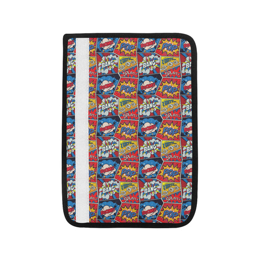 Comic Book Pattern Print Design 03 Car Seat Belt Cover