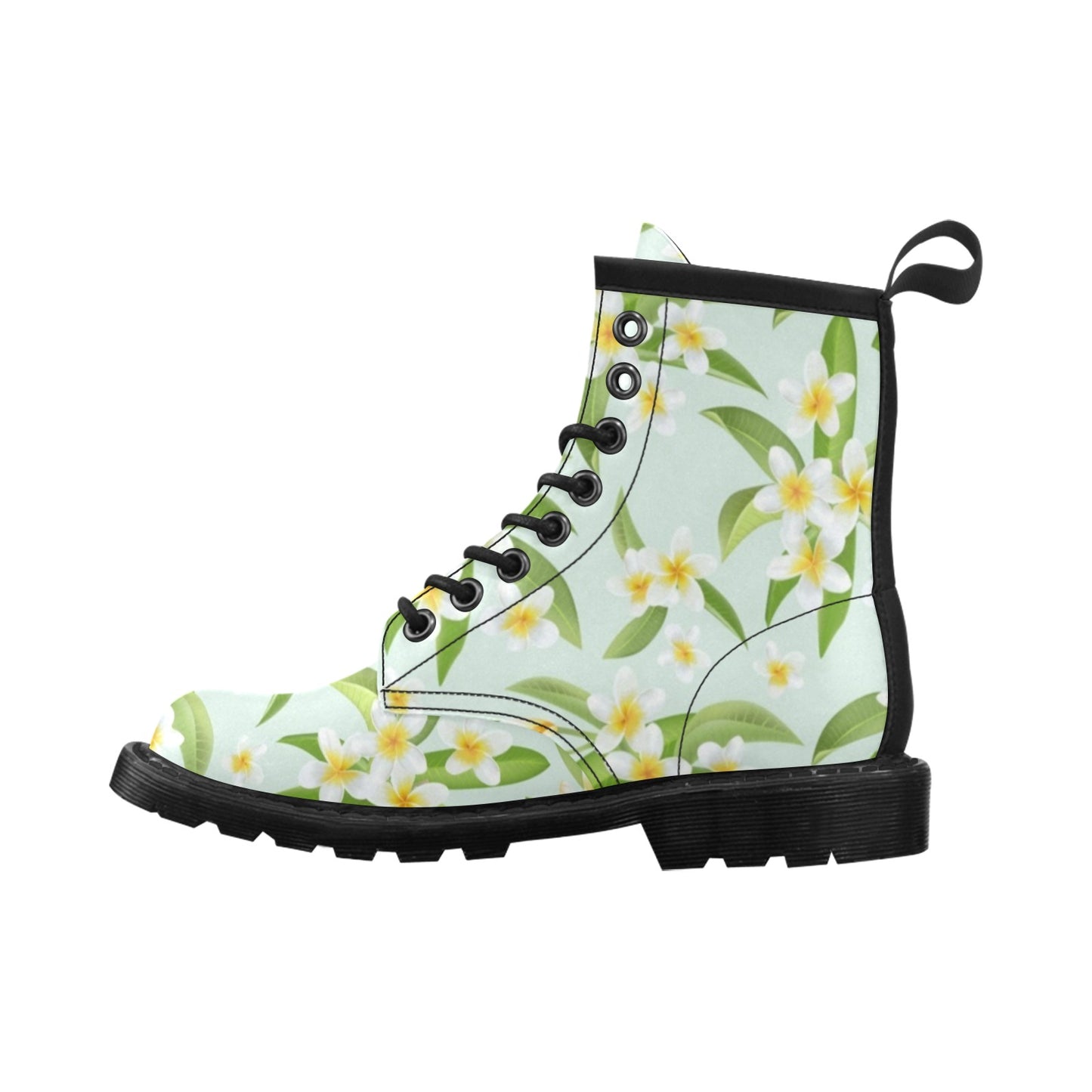 Yellow Plumeria Pattern Print Design PM024 Women's Boots