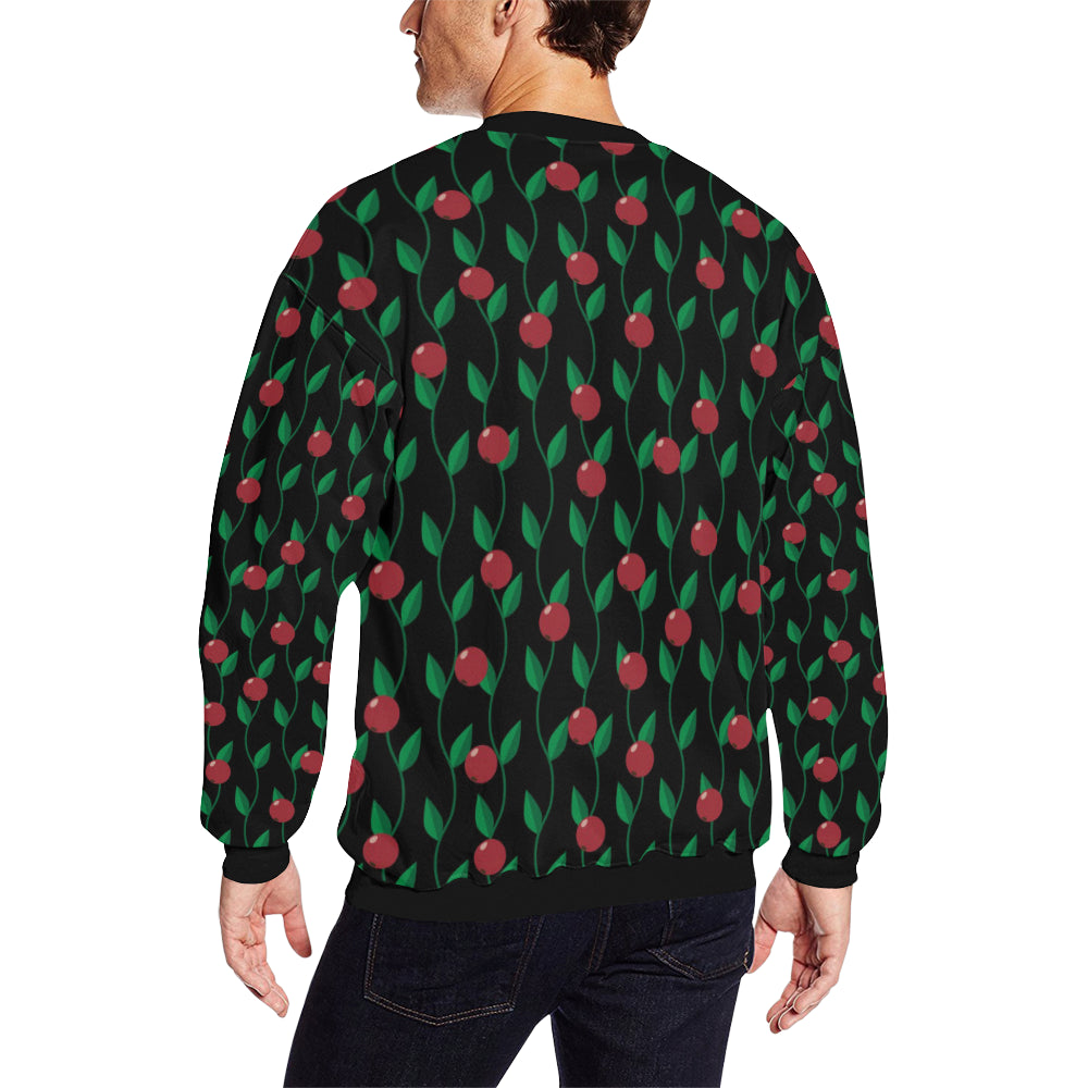 Cranberry Pattern Print Design CB01 Men Long Sleeve Sweatshirt