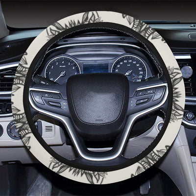 Native Indian Wolf Steering Wheel Cover with Elastic Edge